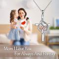 wholesale 925 Sterling Silver Heart Pendant with I Love You and Cubic Zirconia - Mothers Day Gift for Mom Grandmother-0-4