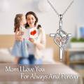 wholesale 925 Sterling Silver Heart Pendant with I Love You and Cubic Zirconia - Mothers Day Gift for Mom Grandmother-0-4