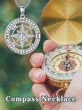 wholesale 925 Sterling Silver Compass Musical Graduation Cap Pendant Necklace with Cubic Zirconia and Cross Design-0-3