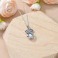 wholesale 925 Sterling Silver Mushroom Pendant Necklace With Black Onyx Platinum Plated-0-17