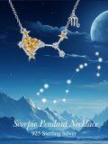 wholesale 925 Sterling Silver Scorpio Citrine Heart Pendant Necklace for Women and Moms-0-4