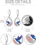 wholesale 925 Sterling Silver Hummingbird & Flower Drop Earrings for Women-0-1