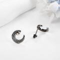 wholesale 925 Sterling Silver Celtic Knot Crescent Moon Stud Earrings-0-4