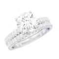 TOUPOP Sterling Silver Moissanite Bridal Engagement Wedding Ring Set-0-0