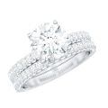 TOUPOP 10k 14k 18k Gold Moissanite Bridal Ring Sets With Name Engraving-0-0