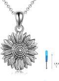 wholesale 925 Sterling Silver Sunflower Keepsake Pendant with Funnel and Cleaning Brush Set-0-0