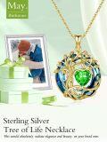 wholesale White Gold Yellow Gold Plated Sterling Silver Austrian Crystal Celtic Tree of Life Necklace-0-22