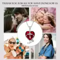 TOUPOP Sterling Silver Blue Crystal Cross Stethoscope Heart Pendant-0-1