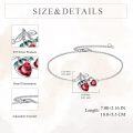wholesale 925 Sterling Silver CZ Heart-Shaped Charm Chain Bracelet/Anklet-0-5