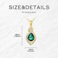 wholesale 18K Gold Plated 925 Sterling Silver May Birthstone Green Emerald Pendant Necklace-0-3
