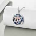 wholesale 925 Sterling Silver Abalone Shell Star of David Pendant Necklace for Women Men Judaica Gifts with 18 Chain-0-1