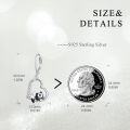 wholesale 925 Sterling Silver Heart-Shaped Panda Dangle Earrings for Animal Lovers-0-3