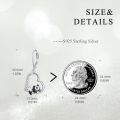 wholesale 925 Sterling Silver Heart-Shaped Panda Dangle Earrings for Animal Lovers-0-3