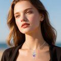 wholesale 925 Sterling Silver Moissanite Purple Butterfly Urn Necklace with Adjustable Chain for Ashes Keepsake-0-3