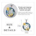 wholesale 925 Sterling Silver Blue Bee Honeycomb Pendant Necklace-0-3