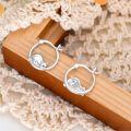 wholesale 925 Sterling Silver Polar Bear Hoop Earrings Clearance Jewelry for Women-0-1