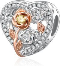 wholesale 925 Sterling Silver Rose Bead Birthstone Charm Bracelet for Mother s Day Wedding Birthday Gifts for Women-11 Nov - Citrine