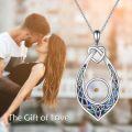 wholesale 925 Sterling Silver Teardrop Abalone Shell & Mustard Seed Celtic Knot Necklace for Women-0-4