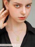 TOUPOP 14K Gold Moissanite Initial Letter Pendant Necklace-0-2