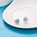 wholesale 925 Sterling Silver Birthstone Heart Stud Earrings Jewelry Gifts for Women-0-86