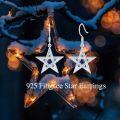 wholesale 925 Sterling Silver Blue Pink Sapphire Star Heart Dangle Earrings for Women-0-3