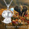 wholesale 925 Sterling Silver Cute Elephant Heart Charm Pendant Necklace for Women-0-2