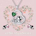 wholesale 925 Sterling Silver Mom Heart Shape Animal Pendant Necklaces for Women Girls Family Love Gift-0-36