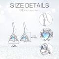 wholesale 925 Sterling Silver Emerald Green Moonstone Irish Claddagh Dangle Earrings-0-3