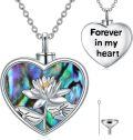 wholesale TOUPOP 925 Sterling Silver Butterfly/hummingbird/lotus/angel Wings/dragonfly Urn Necklace For Ashes Jewelry For Ashes Of Loved Ones Forever In My Heart Abalone Necklace -0-0