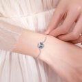 wholesale 925 Sterling Silver Blue Crystal Dragonfly & Crescent Moon Adjustable Celtic Bracelet - Irish  for Women-0-5