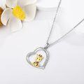 wholesale 925 Sterling Silver Giraffe Heart Pendant Necklace for Women Animal Lovers Gift-0-3