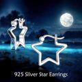 wholesale 925 Sterling Silver Star Shape Abalone Shell Inlay Hypoallergenic Small Hoop Earrings for Women-0-1