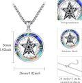 wholesale 925 Sterling Silver Abalone Shell Inlay Pentagram Necklace for Women and Men-0-1