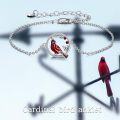 wholesale 925 Sterling Silver Red Bird and Cherry Branches Charm Anklet-0-4
