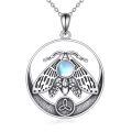 wholesale 925 Sterling Silver Blue Moonstone Butterfly Pendant Necklace-0-0