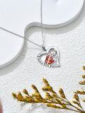 wholesale 925 Sterling Silver Teddy Bear Heart Pendant Necklace for Women-0-3