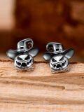 wholesale 925 Sterling Silver Jack-o'-Lantern Witch Hat Stud Earrings - Halloween Costume-0-4