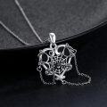 wholesale 925 Sterling Silver Heart-Shaped Black Onyx Spider Web Pendant Necklace-0-1