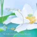 wholesale 14K Gold Lotus Flower Pearl Daisy Charm Bracelet Anklet for Women-0-4