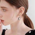 wholesale 925 Sterling Silver Opal Moon Phase Drop Earrings-0-3
