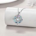 wholesale 925 Sterling Silver Compass Necklace for Women with Crystal Pendant Jewelry Graduation Gift for Teen Girls-0-72