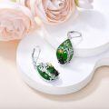 wholesale 14K Gold Plated Sterling Silver Round Natural Jade Earrings for Women-0-20