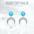 wholesale 925 Sterling Silver Blue Opal & Red Agate Celtic Knot Moon Drop Earrings for Women - Boho s-0-5