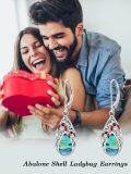 wholesale TOUPOP Filigree Abalone Shell Teardrop Earrings For Women 925 Sterling Silver Leverback Dangle Drop Earrings For Her Anniversary Chrsitmas Birthday Gifts -0-2