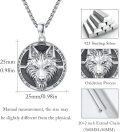wholesale 925 Sterling Silver Wolf Head Round Pendant Necklace for Men & Women-0-4