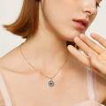 wholesale 925 Sterling Silver Evil Eye Pendant Necklace Blue Black Cz Crystal Circle Chain Jewelry-0-13