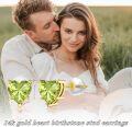 wholesale 14K Gold 1Ct Heart Cut Created Birthstone Stud Earrings for Women-0-4