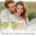 wholesale 14k Gold Heart Shaped Birthstone Stud Earrings For Women-0-4