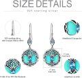 wholesale Sterling Silver Birthstone Celtic Tree of Life Dangle Earrings-0-3