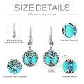 wholesale 925 Sterling Silver Celtic Knot Tree Of Life Earrings Wholesale With Green Malachite And Blue Crystal-0-3